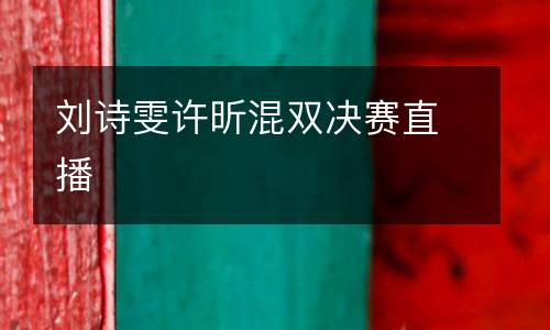 劉詩雯許昕混雙決賽直播