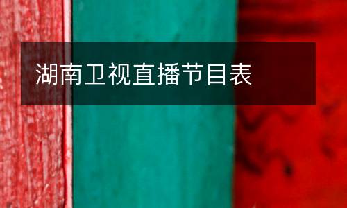 湖南衛視直播節目表